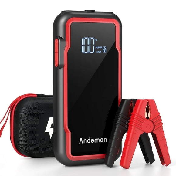 Audew (Andeman) Car Jump Starter, 3000A Peak 20000mAh Battery Jump Starter, Start Any 9L Gas Engine or up to 7L Diesel Engine, 12V Car Jumper, Battery Booster Power Pack, Type-C Quick Charge, Red