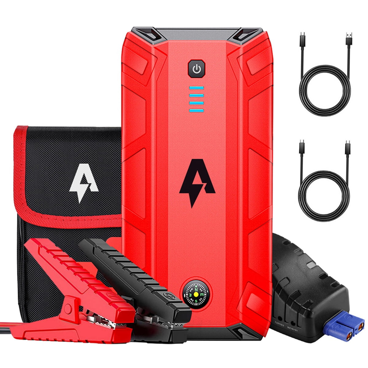 BUTURE 5000A Car Jump Starter (All Gas/10L Diesel) Smart Portable Battery  Pack, 12V Safe Jump Box with Extended Jumper Cables, Fast Charge, 160W DC