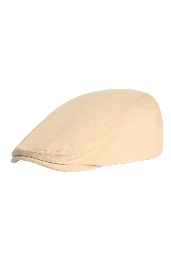 1 Newsboy Mens Hat Cotton Soft Stretch Men Cap Cabbie Driving Hat for Men Beige