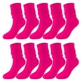 thumbnail image 1 of Audhol 5 Pairs Soild Color Socks Women Thigh High Boot Socks Soft Scrunch Socks Hot Pink, 1 of 1