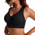 thumbnail image 1 of Audhol Back Support Bra Posture Supportive Bra Wireless Bra Wide Strap Bra Full Coverage Bra, Black, 1 of 9