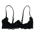 thumbnail image 1 of Audhol Balconette Bra, 1/4 Cup Bras for Women Underwire Lace Bra See Through Balconette Padded Bra Shelf Bra Tops Quarter Cup Bra Black M, 1 of 2
