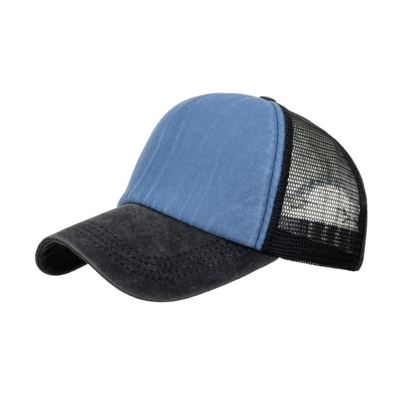 Audhol Baseball Cap Fashion Women Men Sport Hit Color Breathable Beach Baseball Cap Hip Hop Hat Sun Hat Gorras Para Hombres Blue One Size