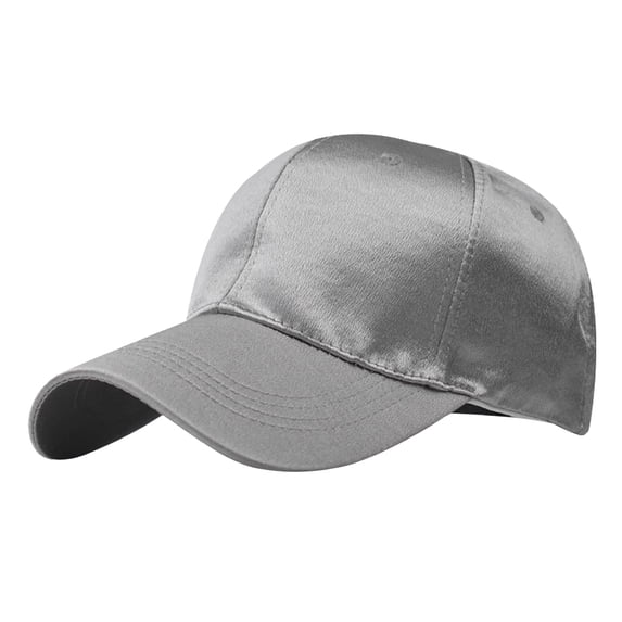 Audhol Baseball Cap Male Female Neutral Summer Satin Solid Baseball Caps Adjustable Hat Visors Dad Hats Grey One Size