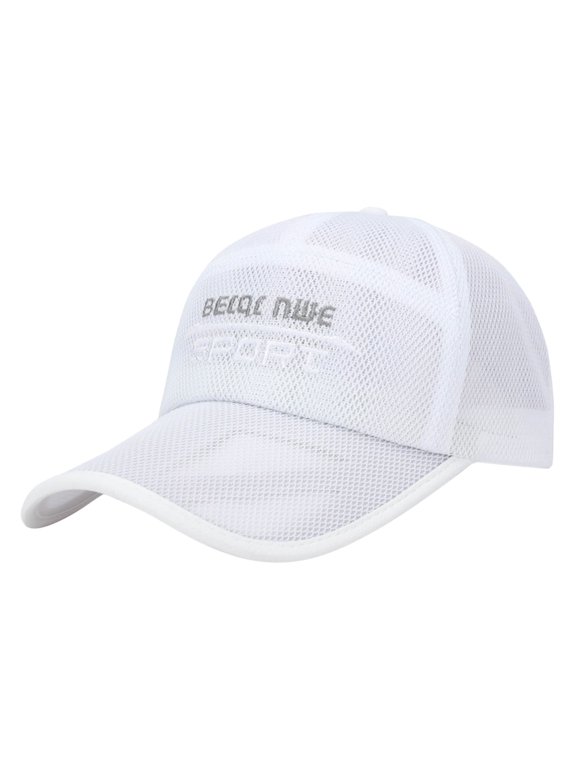 Baseball Cap Men Hat Hollow Brim Breathable Mesh Cap Outdoor Fishing Sunscreen Baseball Cap Sunshade Hat Gorras Para Hombres White One Size