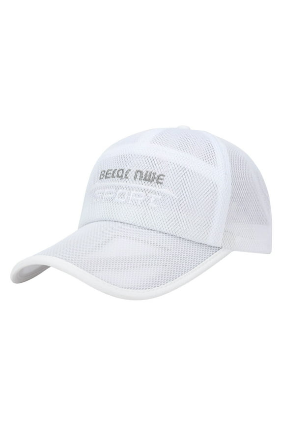 Baseball Cap Men Hat Hollow Brim Breathable Mesh Cap Outdoor Fishing Sunscreen Baseball Cap Sunshade Hat Gorras Para Hombres White One Size