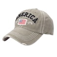 thumbnail image 1 of Audhol Baseball Cap Men's and Women's Baseball Caps with American Flag Washed and Worn Holes Adjustable Sports Sun Hats Dad Hats Khaki One Size, 1 of 5
