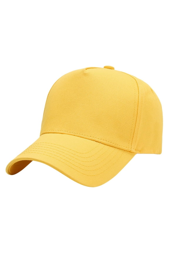 Baseball Cap Outdoor Sunshade Sunscreen Sun Hat Baseball Cap Men and Women Solid Color Cap Gorras Para Hombres Yellow One Size