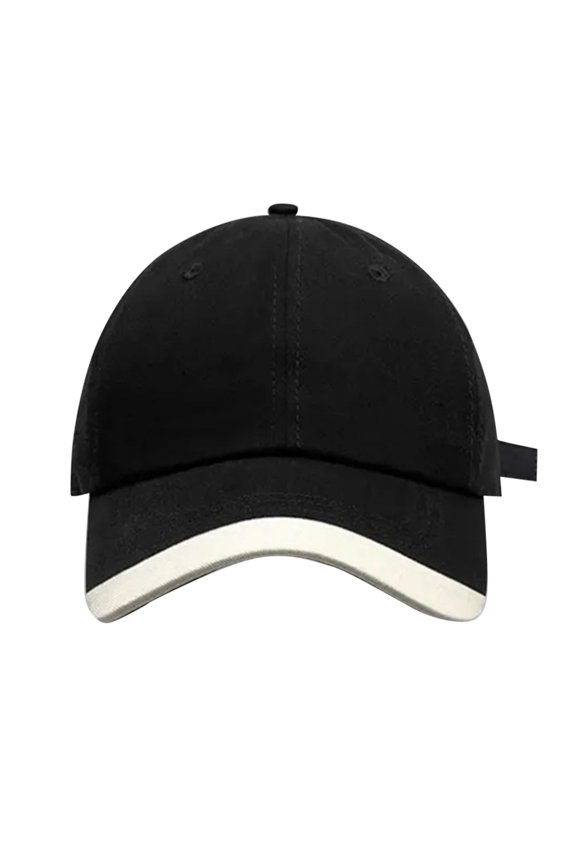 Baseball Cap Spring/Summer Big Headed Soft Top Colored Duck Tongue Hat Baseball Hat Hat Black One Size