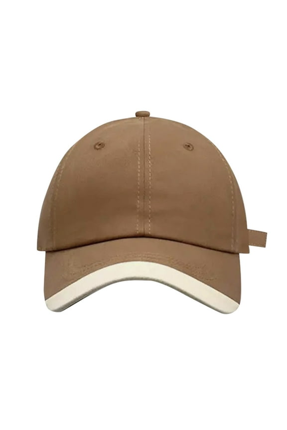 Baseball Cap Spring/Summer Big Headed Soft Top Colored Duck Tongue Hat Baseball Hat Hat Coffee One Size