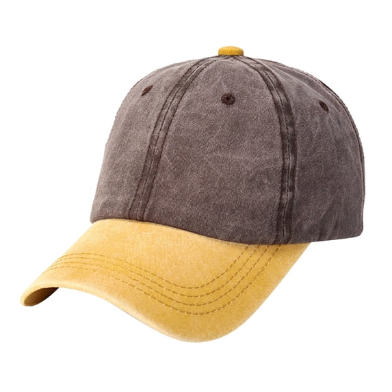 Audhol Baseball Cap Washed Cotton Baseball Cap Men'S Cap Spring and Summer Women'S Outdoor Breathable Color foreign Trade Hat Gorras Para Hombres Brown One Size