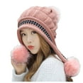 thumbnail image 1 of Audhol Beanie for Women Women Fashion Keep Warm Winter Hats Knitted Wool Hemming Hat with Hair Ball Cute Beanies for Women Pink One Size, 1 of 3