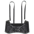 thumbnail image 1 of Audhol Belt Men Women'S Punk Style Decoration Outside Vest Waist Harness Type Elastic Wide Belt Suspender Waist Seal Belts for Women Black A, 1 of 6