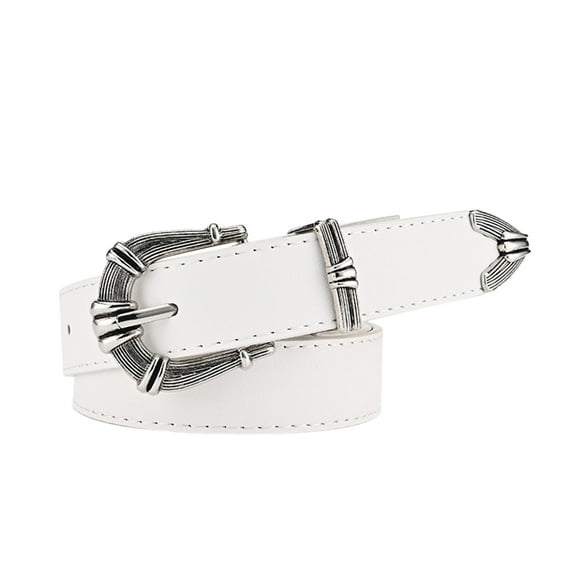Audhol Belts for Women Women'S Retro Needle Buckle Belt Everything Stylish Belt Western Belt White One Size