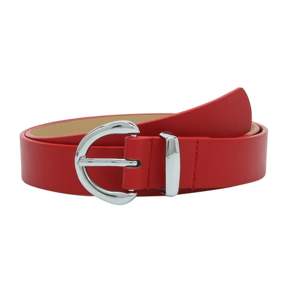 Audhol Belts for Women Womens Leather Belts for Jeans Dresses Fashion Gold Buckle Ladies Belt Western Belts for Woman Red One Size