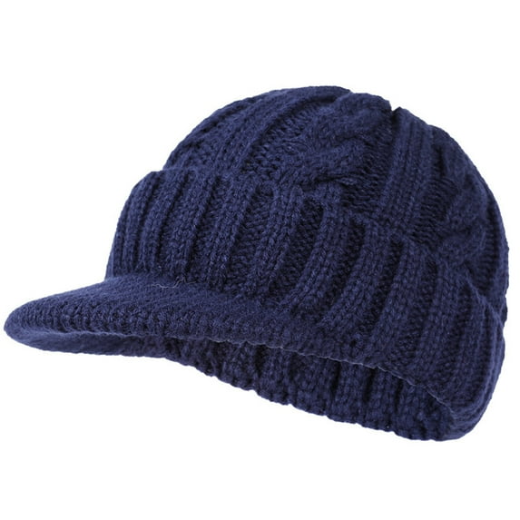 Audhol Berets Winter Warm Knitted Plain Dyed Colorful Hat Letter Charm Custom Knit Hat for Women Hat Navy2 One Size