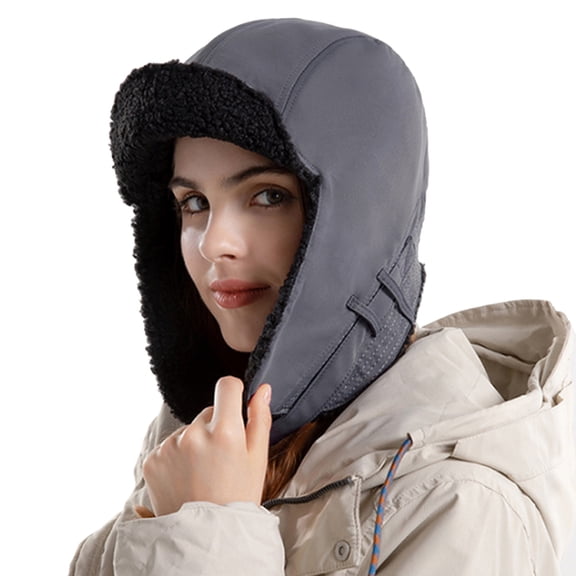 Audhol Bomber Hat Women's Foldable Handmade Ear Protection Warm Wool Cap Cotton Slouchy Hat Knitted Hat Windproof Cold Sweat Hat Hunting Hat B One Size