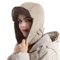 thumbnail image 1 of Audhol Bomber Hat Women's Foldable Handmade Ear Protection Warm Wool Cap Cotton Slouchy Hat Knitted Hat Windproof Cold Sweat Hat Hunting Hat C One Size, 1 of 8