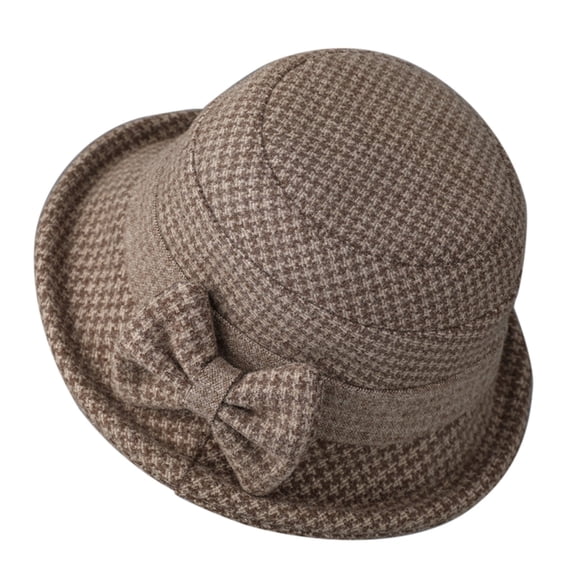 Audhol Bomber Hats Women's Autumn and Winter Dome Casual Fisherman Pot Hat Small Bowler Hat Hat Khaki M
