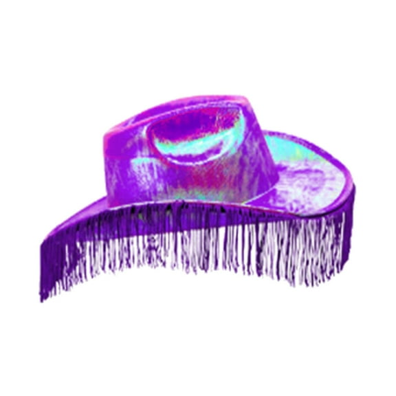 Audhol Bomber Hats Women's Big Brim Cowboy Hat Western Bowler Hat Hat Purple One Size