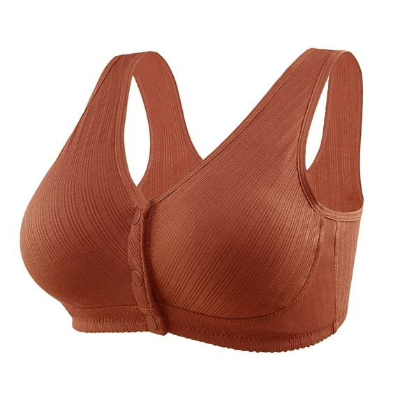Audhol Bras for Women Bras for Women Adjustable Strap Full Coverage Up Bras Comfortable No Underwire Wireless Bras Womens Wireless Bras Coffee 42
