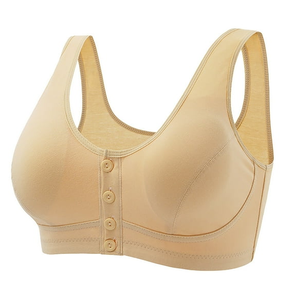Audhol Bras for Women Bras for Women Adjustable Strap Full Coverage Up Bras Comfortable No Underwire Wireless Bras Womens Wireless Bras Khaki 36