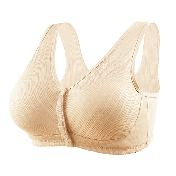 Audhol Bras for Women Bras for Women Adjustable Strap Full Coverage Up Bras Comfortable No Underwire Wireless Bras Womens Wireless Bras Khaki 44