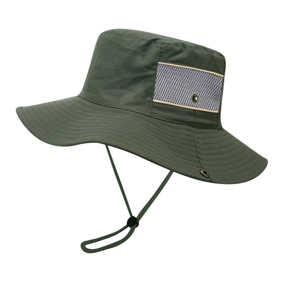 Audhol Bucket Hat Breathable Wide Brim Boonie Hat Outdoor Mesh Cap for Travel Fishing Sun Hats for Women Army Green One Size