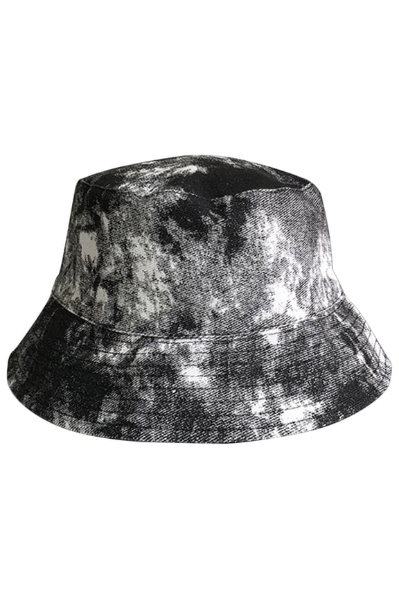 Bucket Hat Neutral Printed Double Sided Wearable Bucket Hat Tie Dye Printed Fisherman'S Hat Sun Visor Sun Hats for Women Black M