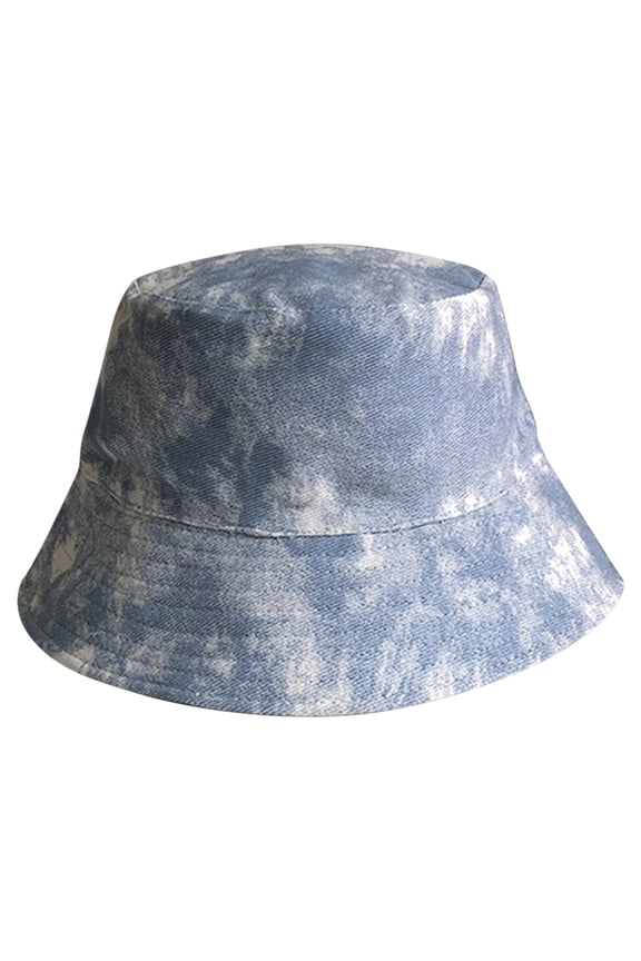 Bucket Hat Neutral Printed Double Sided Wearable Bucket Hat Tie Dye Printed Fisherman'S Hat Sun Visor Sun Hats for Women Blue M