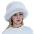 thumbnail image 1 of Audhol Bucket Hats for Woman Women Fashion Solid Color Mink Hat Windproof Warm Dome Hat Casual Plush in Winter Winter Bucket Hats for Women Grey One Size, 1 of 4