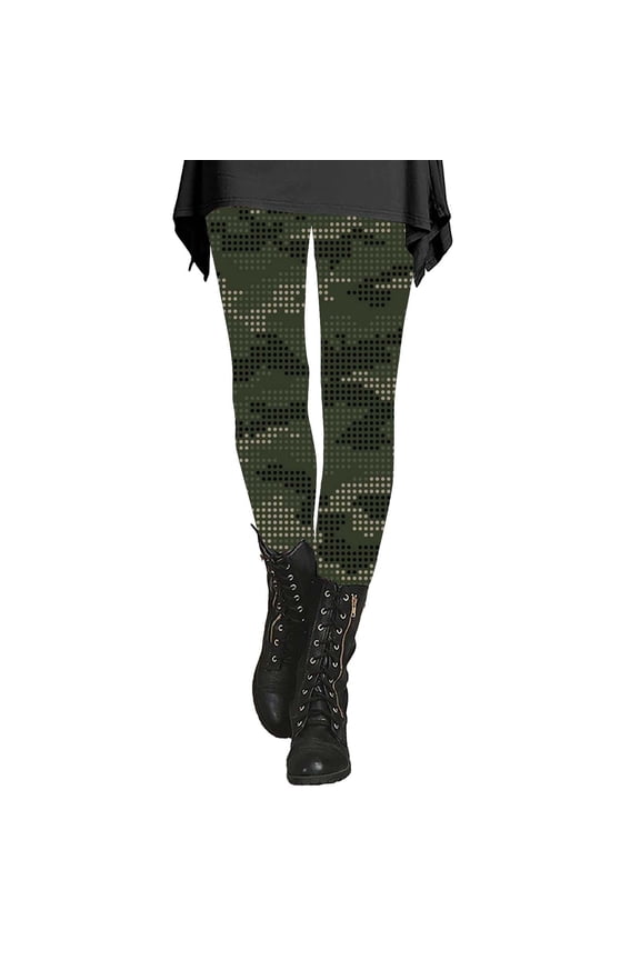 Camo Pants Women Women's Autumn and Winter Camouflage Leggings Artistic Printed Soft Stretchy Pants for Women Camo Leggings for Women Army Green XL
