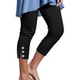 thumbnail image 1 of Audhol Capri Leggings for Women, Pants for Women Casual Summer Cropped Pants Plus Size Elastic Waist Comfy Workout Loose Yoga Pants Yoga Pants Black L, 1 of 5