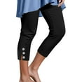 thumbnail image 1 of Audhol Capri Leggings for Women, Pants for Women Casual Summer Cropped Pants Plus Size Elastic Waist Comfy Workout Loose Yoga Pants Yoga Pants Black M, 1 of 5