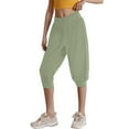 thumbnail image 1 of Audhol Capri Lounge Pants for Women, Women's Summer Short Yoga Trousers 3/4 Trousers Summer Trousers Capri Joggers for Women Lightweight Light Green M, 1 of 4