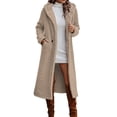 thumbnail image 1 of Audhol Cardigan Sweaters for Women Womens Winter Long Sleeve Solid Plush Front Hooded Cardigan Jacket Jacket with Pockets Long Cardigans for Women Beige L, 1 of 5