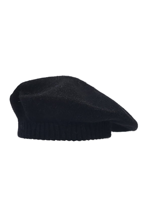 Classic French Beret Hats Women'S Solid Color Knitted Wool Warm Beret Casual Shade Fall And Winter Hat Artist Beret For Women Girls Winter Black M