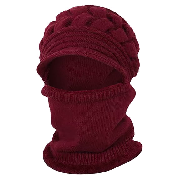 Audhol Classic French Beret Hats Womens Winter Warm Elastic Soft Ear Knitted Scarf Hat Fleece Lined Hat Hat Artist Beret For Women Girls Winter Wine One Size