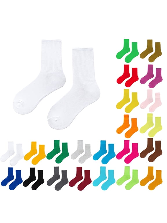 Clearance! Comfort Running Socks Women's Solid Color Medium Tube Socks Light and Thin Spring and Summer Candy Colored Multi Colored Four Season Soft Socks Green