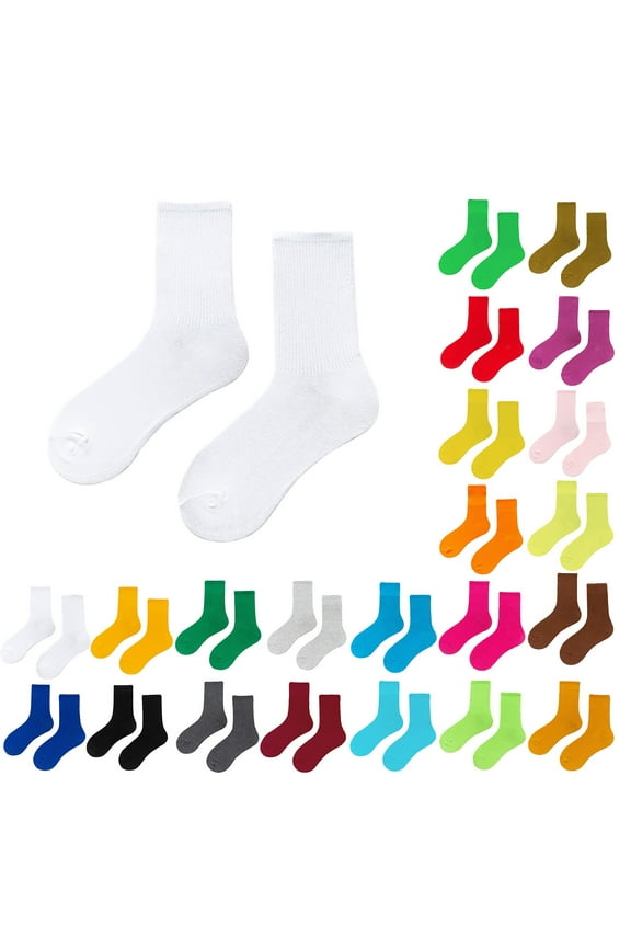 Clearance! Comfort Running Socks Women's Solid Color Medium Tube Socks Light and Thin Spring and Summer Candy Colored Multi Colored Four Season Soft Socks Dark Gray