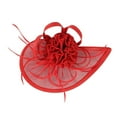 thumbnail image 1 of Audhol Soft Lace Veils 2023 Fascinator Hat Flower Feather Mesh Tea Party Hairband For Women Bride Embroidered Bow Veil Red One Size, 1 of 5