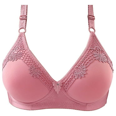 Audhol Comfortable Bras for Women High Support Bras for Women Adjustable Strap Full Coverage Up Bras Comfortable No Underwire Wireless Bras Everyday Bras for Women Pink 42