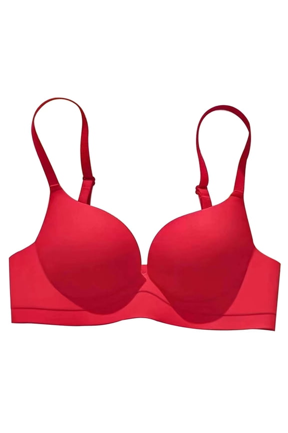 Comfortable Bras for Women High Support Bras for Women Adjustable Strap Full Coverage Up Bras Comfortable No Underwire Wireless Bras Everyday Bras for Women Red 32
