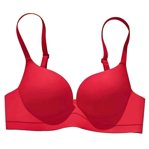 Audhol Comfortable Bras for Women High Support Bras for Women Adjustable Strap Full Coverage Up Bras Comfortable No Underwire Wireless Bras Everyday Bras for Women Red 32