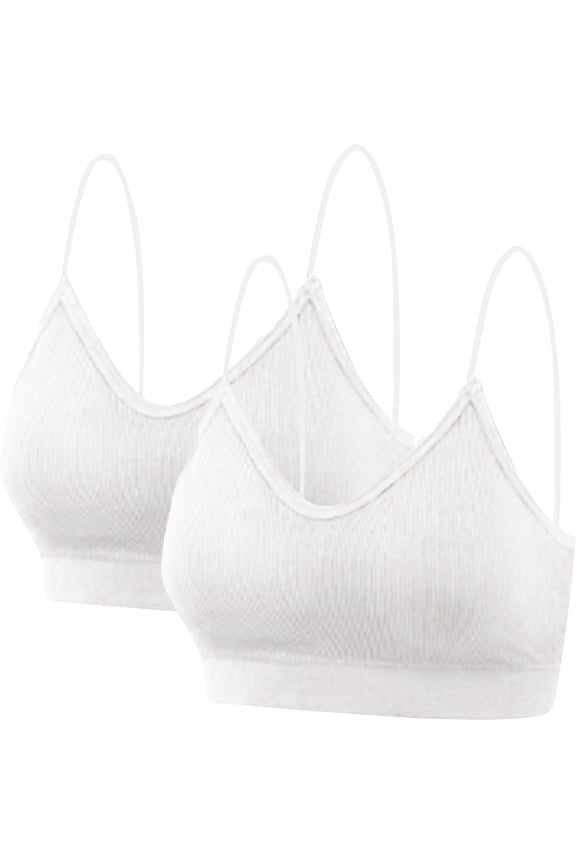 Comfortable Bras for Women Lady's Two Piece Set Seamless Top Strap Breast Pad Thread Plus Size Underwear Plus Size Bralettes for Women B XL