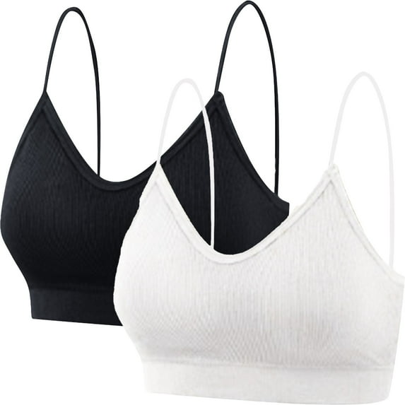Audhol Comfortable Bras for Women Lady's Two Piece Set Seamless Top Strap Breast Pad Thread Plus Size Underwear Plus Size Bralettes for Women C M