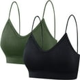thumbnail image 1 of Audhol Comfortable Bras for Women Lady's Two Piece Set Seamless Top Strap Breast Pad Thread Plus Size Underwear Plus Size Bralettes for Women J M, 1 of 5
