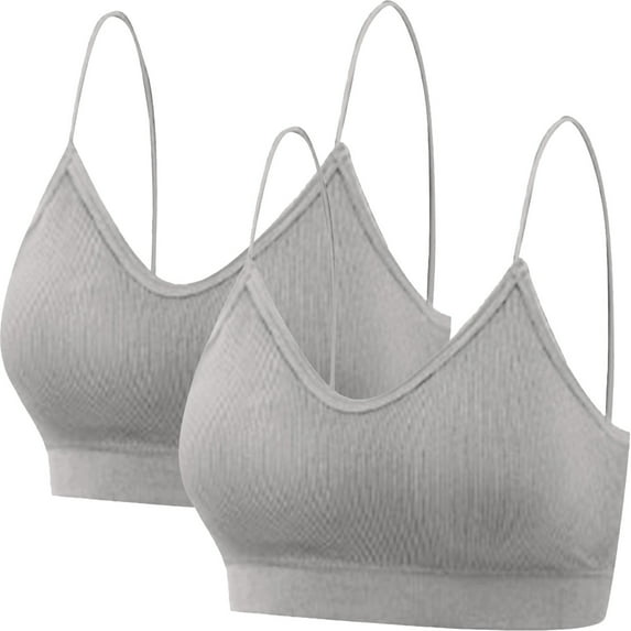 Audhol Comfortable Bras for Women Lady's Two Piece Set Seamless Top Strap Breast Pad Thread Plus Size Underwear Plus Size Bralettes for Women L XL