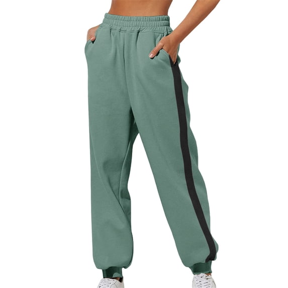 Audhol Comfy Sweatpants Women, Women's Fashionable Casual Thin High Waist Loose Sports Pants Comfortable High Waist Jogging Trousers with Pocket Casual Sweatpants Thin Sweatpants Women Green S