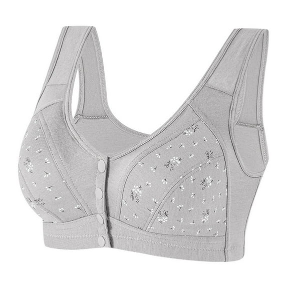 Audhol Cotton Bras for Women Wirefree Front Closure Bras for Women Grey 40